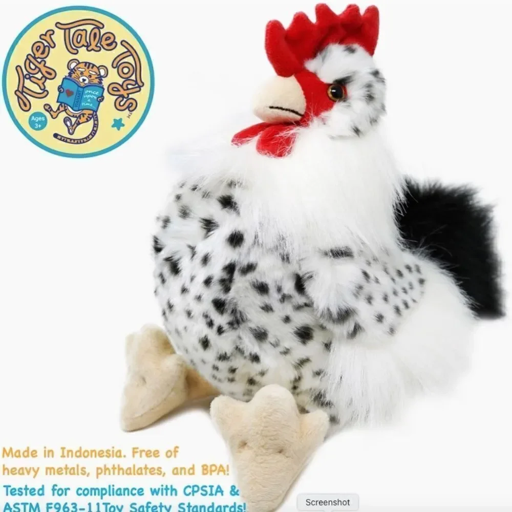 Rooster Stuffed Plush Animal Toy New Stock Play Chicken Kids Fun Christmas
